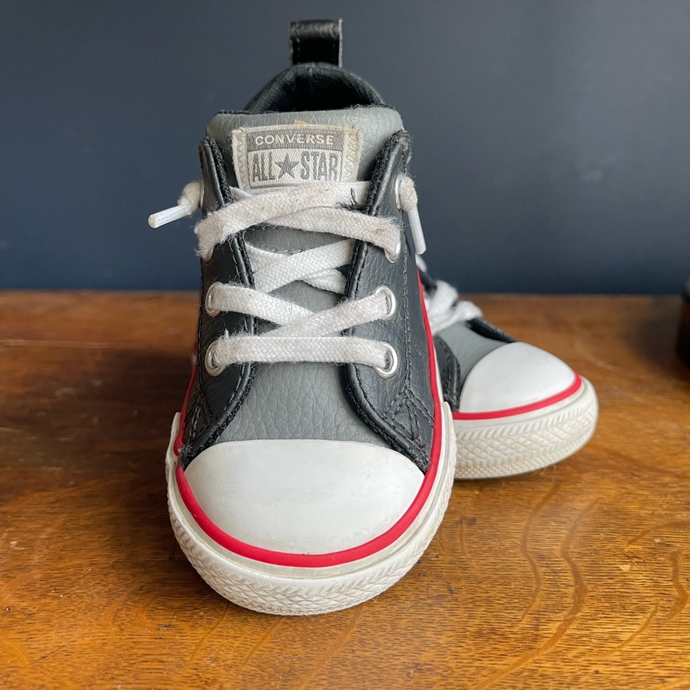 Black Leather Converse Sneakers